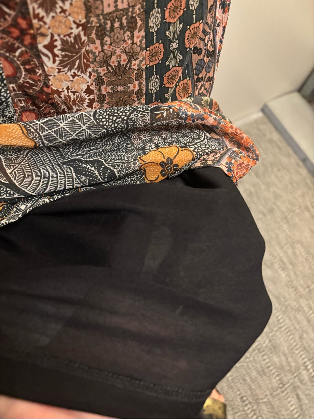 Desigual Mixed Print Midi Dress in Rust, Green and Mustard - Picture 7 of 11